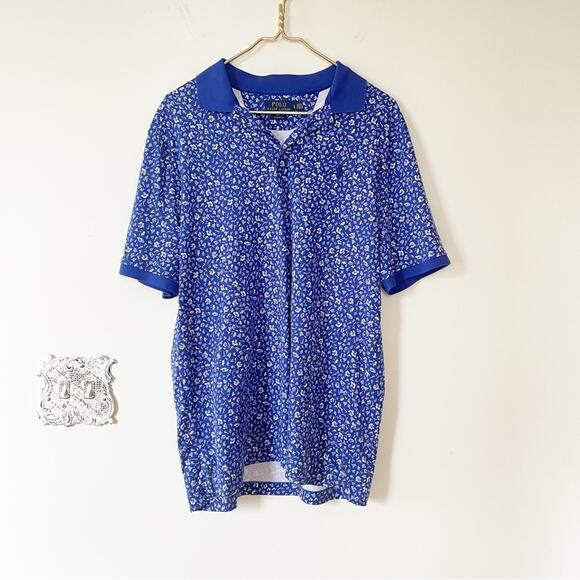Polo by Ralph Lauren Other - Polo Ralph Lauren Blue Floral Polo Shirt L Classic Fit